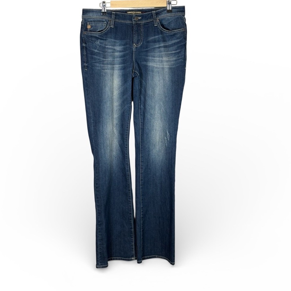 Dear John Denim Women's Envy Pebble Bootcut Jeans Dark Wash Distressed Size 30